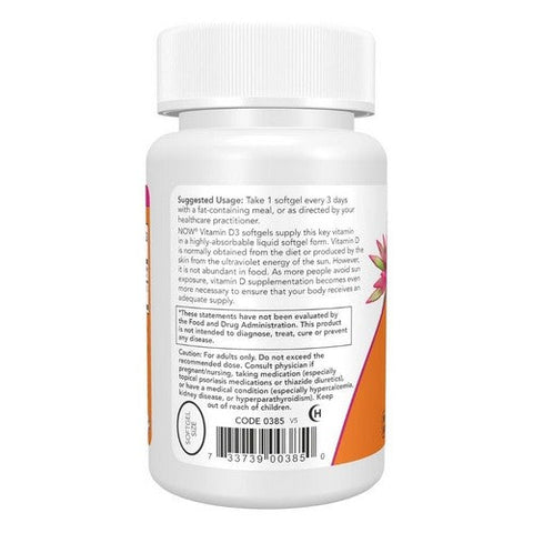 Now Foods, Vitamin D3, 10,000 IU, 240 Softgels Now Foods