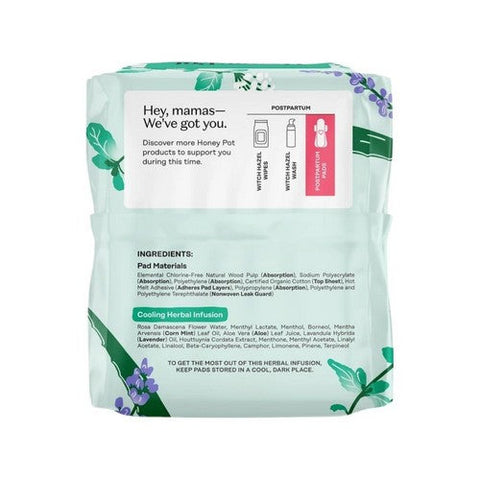 The Honey Pot, Organic Top Sheet Postpartum Herbal Pads, 12 Count The Honey Pot