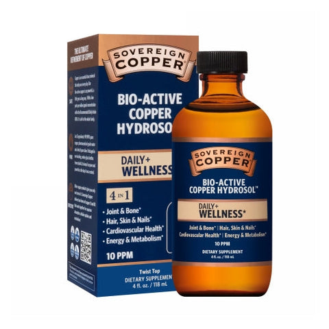 Sovereign Silver, Copper Hydrosol 10 ppm Flat Cap, 4 Oz Sovereign Silver