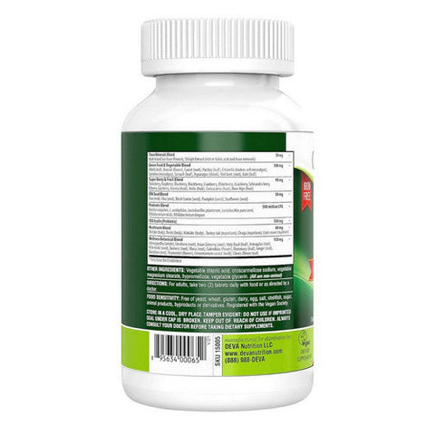 Deva Vegan Vitamins, Tuba Prime Vegan Multivitamin, 90 Coated Tabs Deva Vegan Vitamins
