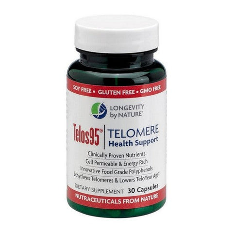 Longevity by Nature, Telos95 Telomere Health Support, 30 Caps Longevity by Nature