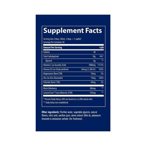 Trace Minerals, Liquid Immunity + Mixed Berry, 30 Oz Trace Minerals