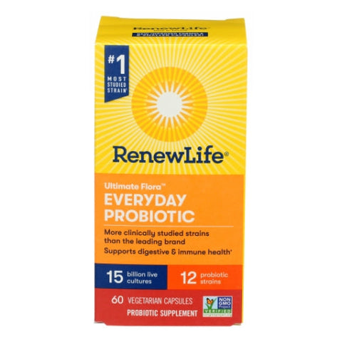 Renew Life, Ultimate Flora Everyday Probiotic 15 Billion, 60 Capsules Renew Life
