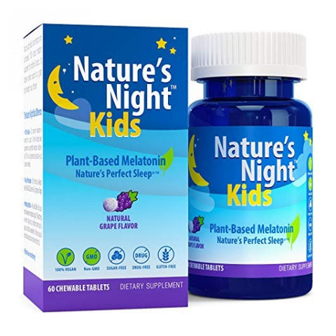 Plant Based Melatonin Natural Grape Flavor 60 Tabs by Zero Brands Lic