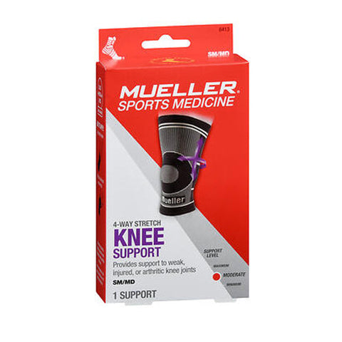 Mueller, Sports Medicine 4-Way Stretch Knee Support Moderate Small And Medium, 1 Count Mueller