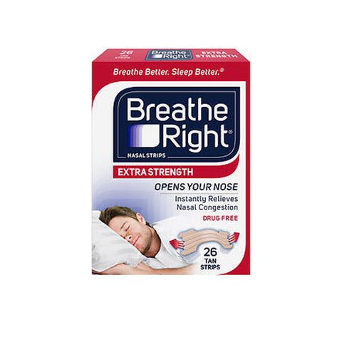 Breathe Right, Right Nasal Strips Extra Strength Tan, 26 Count Breathe Right