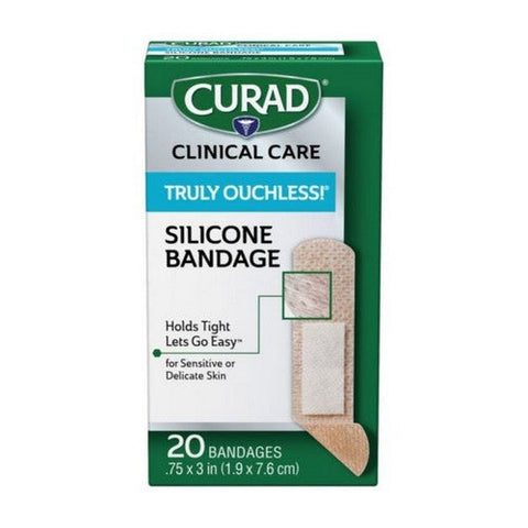 Curad, Truly Ouchless Silicone Strip Bandages, 20 Count Curad