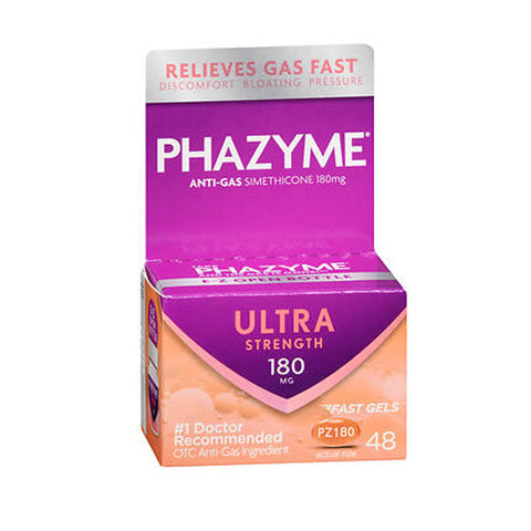 Phazyme, Anti-Gas Ultra Strength Fast Gels, 180 mg, 48 count Phazyme