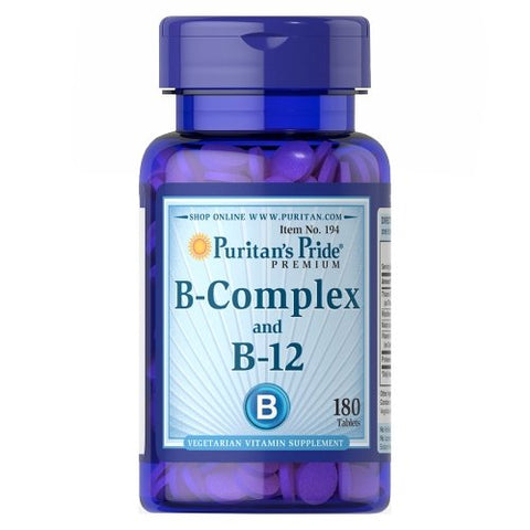 Puritan's Pride, Vitamin B-Complex and Vitamin B-12, 180 Tablets Puritan's Pride