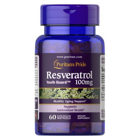 Puritan's Pride, Resveratrol, 100 mg, 60 Rapid Release Softgels Puritan's Pride