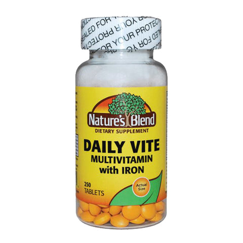 Daily Vite With Iron Yellow 250 Tabs by Nature's Blend
