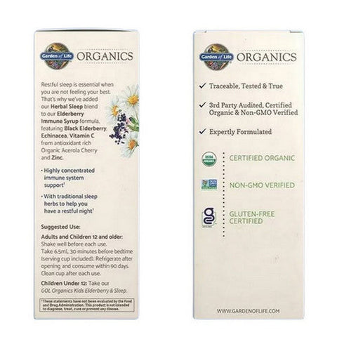 Garden of Life, Organics Elderberry and Sleep Syrup, 6.59 Oz Garden of Life