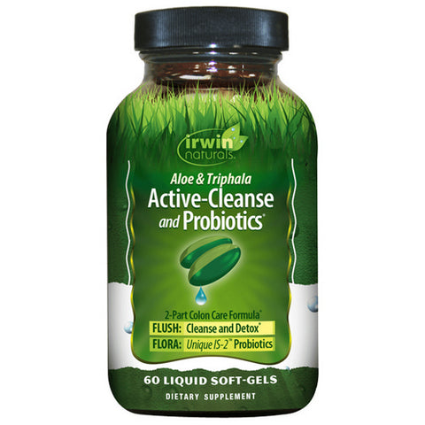 Irwin Naturals, Aloe And Triphala Active-Cleanse & Probiotics, 60 Softgels Irwin Naturals