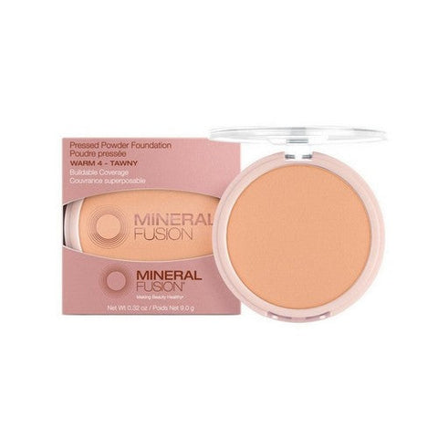 Mineral Fusion, Pressed Powder Foundation Warm 4 Tawny, 0.32 Oz Mineral Fusion