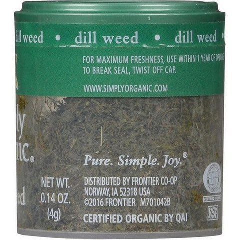 Simply Organic, Organic Dill Weed, 0.14 Oz Simply Organic