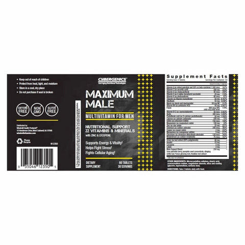 Cybergenics, Maximum Male, 60 Tablets