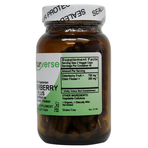 Naturverse, Elderberry Plus Powder Capsules, 90 VegCaps