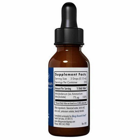 Nutricology/ Allergy Research Group, Liquid Molybdenum, 30 Ml Nutricology/ Allergy Research Group