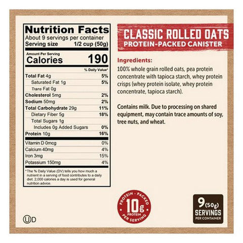 Kodiak Cakes, Protein Oats Classic Rolled Oats, 16 Oz (Case Of 12) Kodiak Cakes