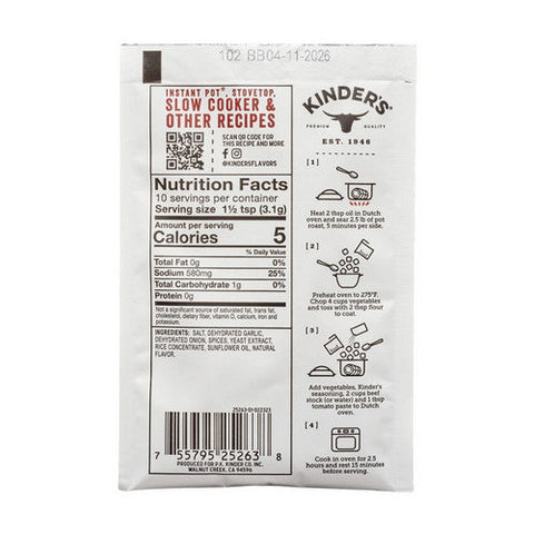 Kinders, Stew Seasoning Sunday Pot Roast, 1.1 Oz (Case Of 15)