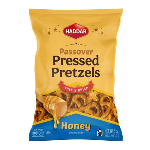 Haddar, Pressed Honey Pretzels Gluten Free, 5 Oz (Case Of 12) Haddar