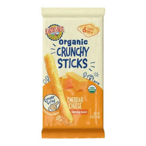 Earth's Best, Organic Crunchy Sticks Cheddar, 0.56 Oz (Case Of 5) Earth's Best