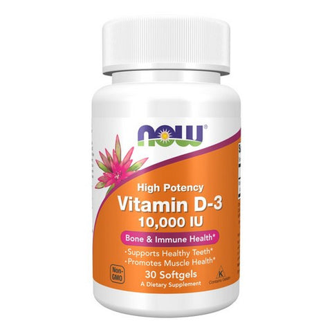 Now Foods, Vitamin D3, 10,000 IU, 30 Softgels Now Foods