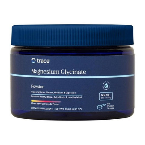 Trace Minerals, Magnesium Glycinate Powder Mixed Berry Lemonade, 120 mg, 180 Grams Trace Minerals