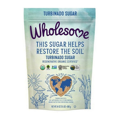 Wholesome Sweeteners, Organic Regenerative Turbinado Sugar, 24 Oz Wholesome Sweeteners