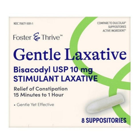 Foster And Thrive, Gentle Laxative Bisacodyl Usp, 10 Mg, 8 Count Foster And Thrive