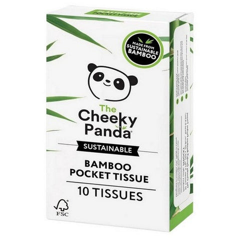 The Cheeky Panda, Plastic Free Bamboo Pocket Tissues, 10 Count (Case Of 96) The Cheeky Panda