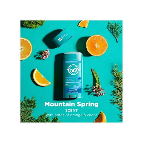 Tom's Of Maine, Mountain Spring Natural Deodorant For Men And Women, 3.25 Oz (Case Of 6) Tom's Of Maine