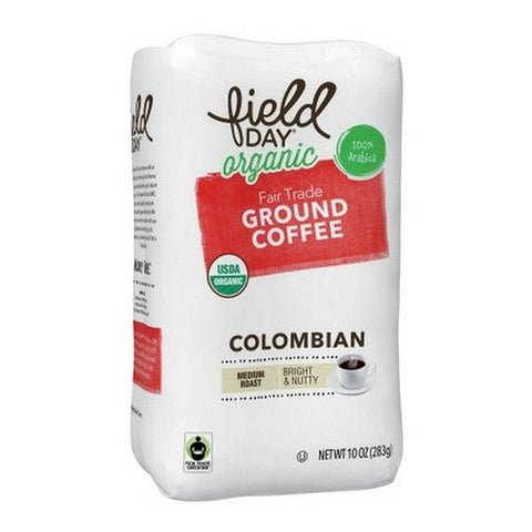 Field Day, Organic Ground Coffee Colombian, 10 Oz (Case Of 6) Field Day