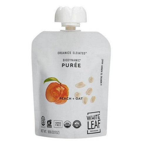 White Leaf Provisions, Baby Food Peach And Oat, 90 Grams (Case Of 6) White Leaf Provisions