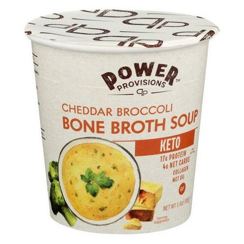 Power Provisions, Bone Broth Soup Cheddar Broccoli Keto, 1.4 Oz (Case Of 6) Power Provisions