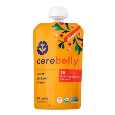 Cerebelly, Organic Carrot Chickpea Pouch, 4 Oz (Case Of 6) Cerebelly