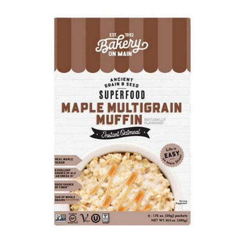 Bakery On Main, Instant Oatmeal Gluten Free Maple Multigrain Muffin, 10.5 Oz (Case Of 6) Bakery On Main