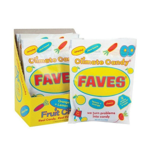 Faves, Fruit Chews Candy Lemon Orange, 2 Oz (Case Of 6) Faves