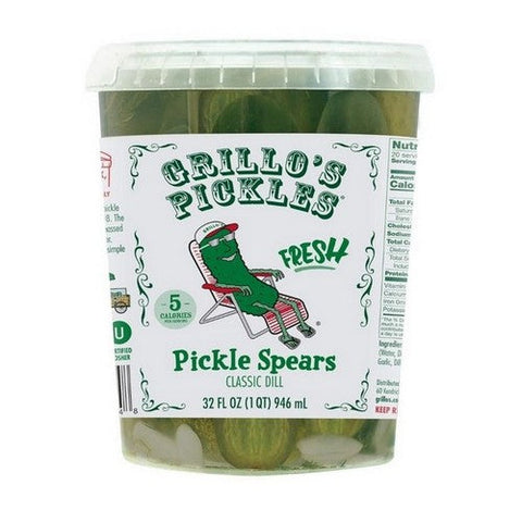 Grillo's Pickles, Pickle Spears Italian Dill Spears, 32 Oz (Case Of 6) Grillo's Pickles