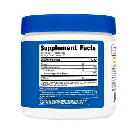 Nutricost, D-Ribose Unflavoured, 250 Grams Nutricost