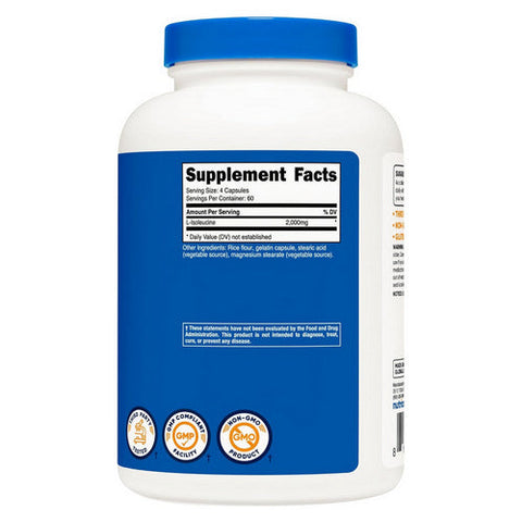 Nutricost, L-Isoleucine Capsules, 500 Mg, 240 Count Nutricost
