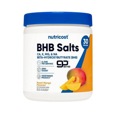 Nutricost, Bhb Salts Gobhb Peach Mango, 8.9 Oz Nutricost