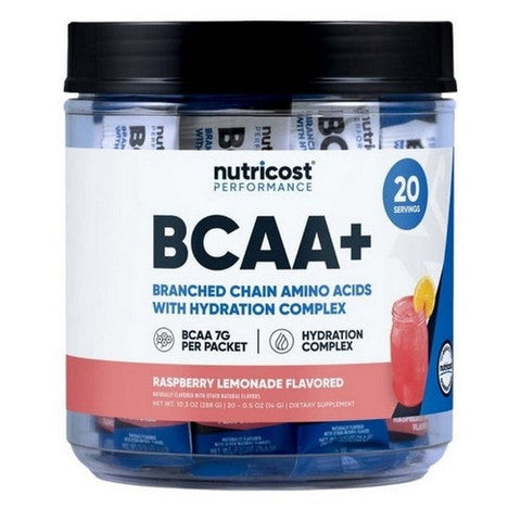 Nutricost, BCAA + Hydration Stickpacks Raspberry Lemonade, 20 Sticks Nutricost