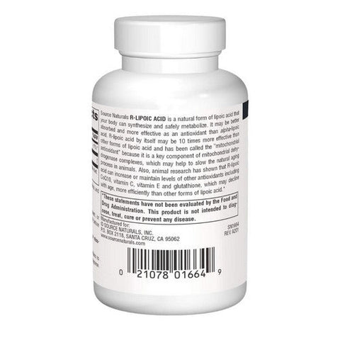 Source Naturals, R-Lipoic Acid, 100 MG, 60 Tabs Source Naturals