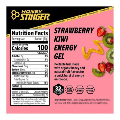 Honey Stinger, Honey Stinger Caffeinated Energy Gel, 1.1 Oz Honey Stinger