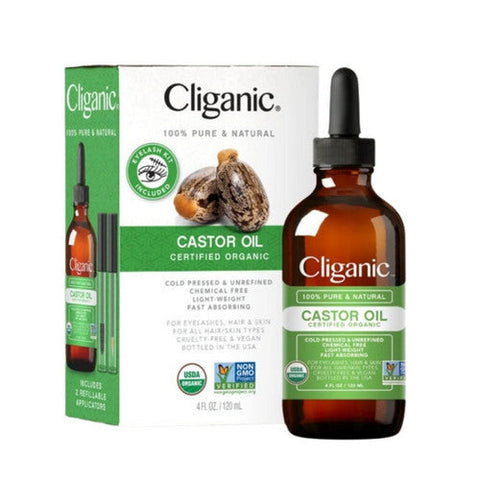 Cliganic, Dose of Intense Moisture Organic Castor Oil Lash And Brow Set, 4 Oz Cliganic