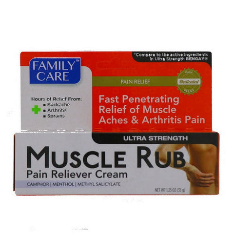 Family Care, Pain Relieving Muscle Rub Cream, 1.25 Oz Family Care