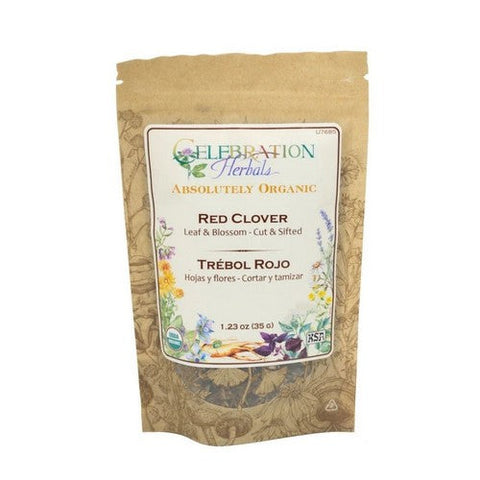 Celebration Herbals, Organic Red Clover Leaf And Blossom Cut And Shifted, 35 Grams Celebration Herbals