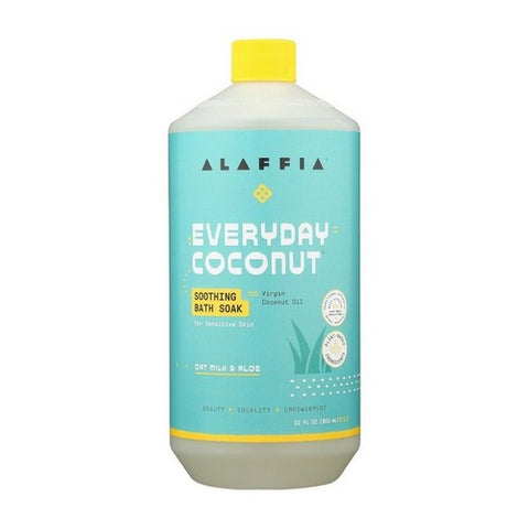 Alaffia, Everyday Coconut Soothing Bath Soak Oat Milk And Aloe, 32 Oz Alaffia