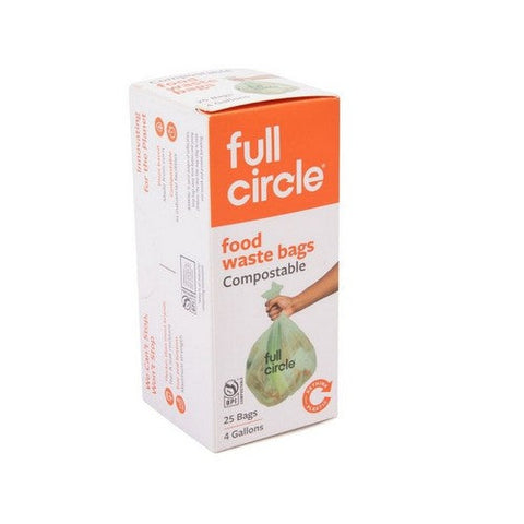 Full Circle Home, Food Waste Bags Compostable, 25 Bags (4 Gallons)
